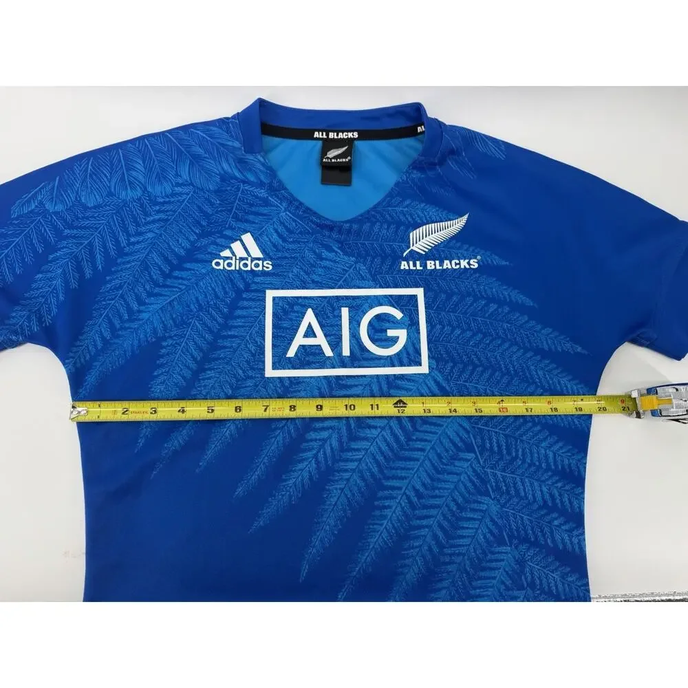 Adidas New Zealand Rugby Jersey Mens M Blue AIG Performance Shirt